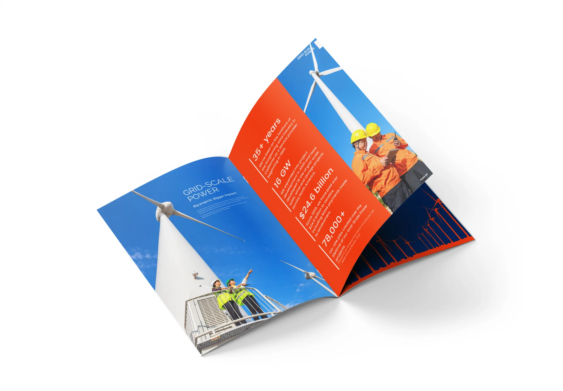 Wind turbine technicians featured in EDF Renewables brochure
